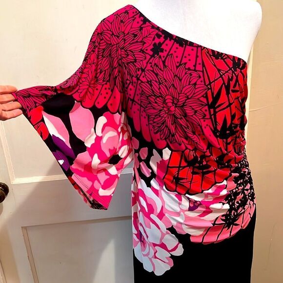 NWOT Bisou Bisou Floral Print Cold Shoulder Dress Women’s 16 New Years Outfit?! - Picture 2 of 8